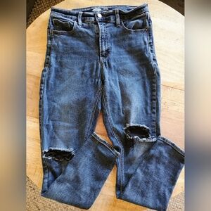 Old Navy Distressed Rockstar Super Skinny High Rise Jeans Secret-Slim Pockets
